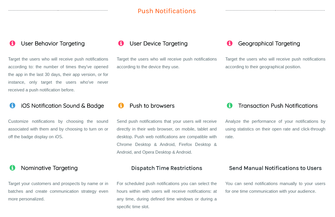 Push notification colour guide