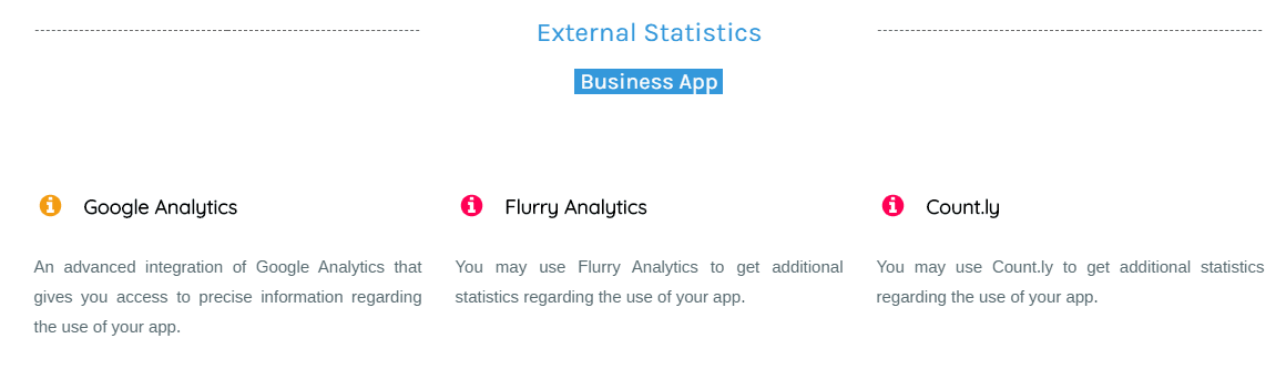 Business App Section guide.
