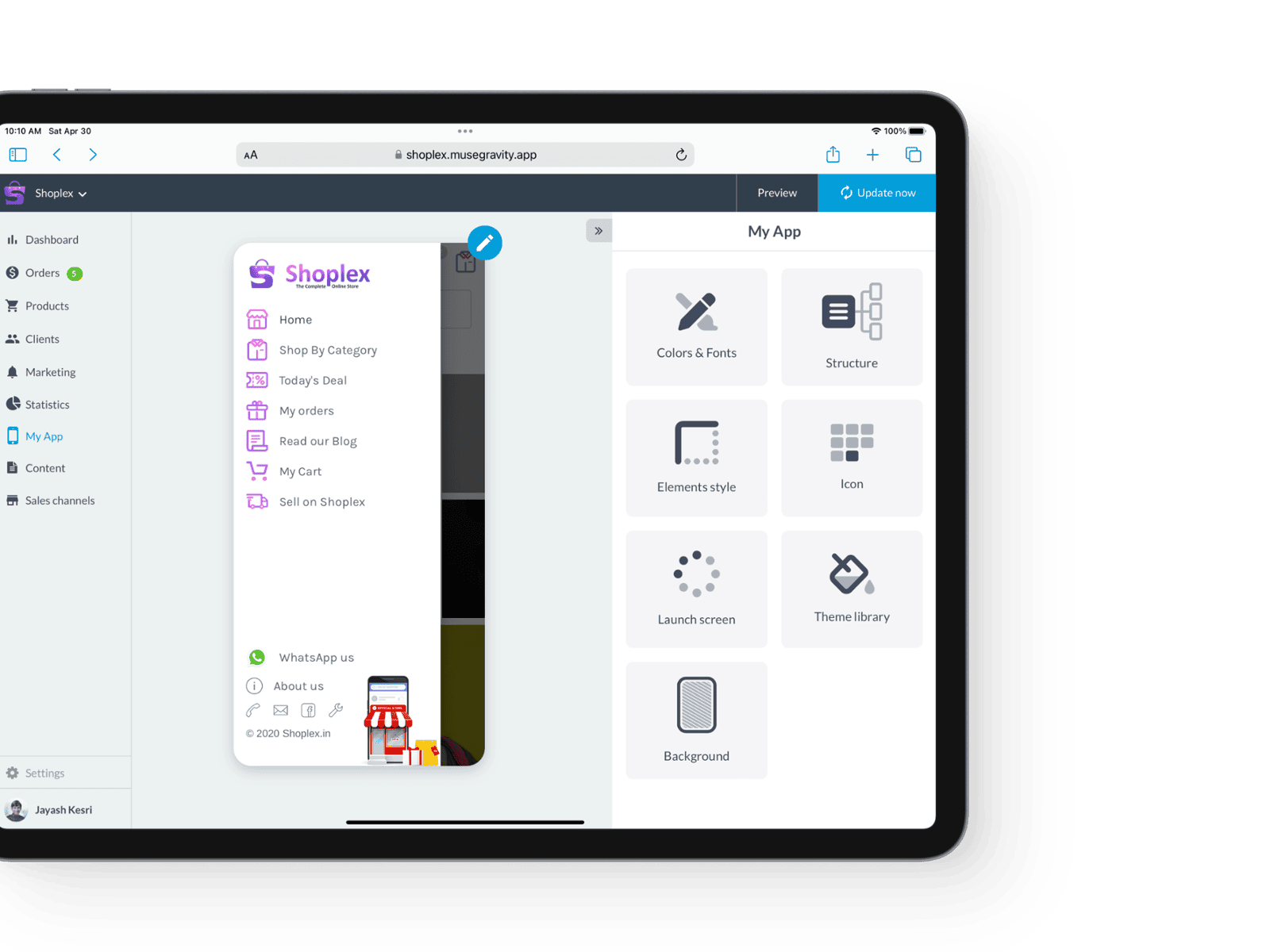 Muse mBaaS eCommerce App