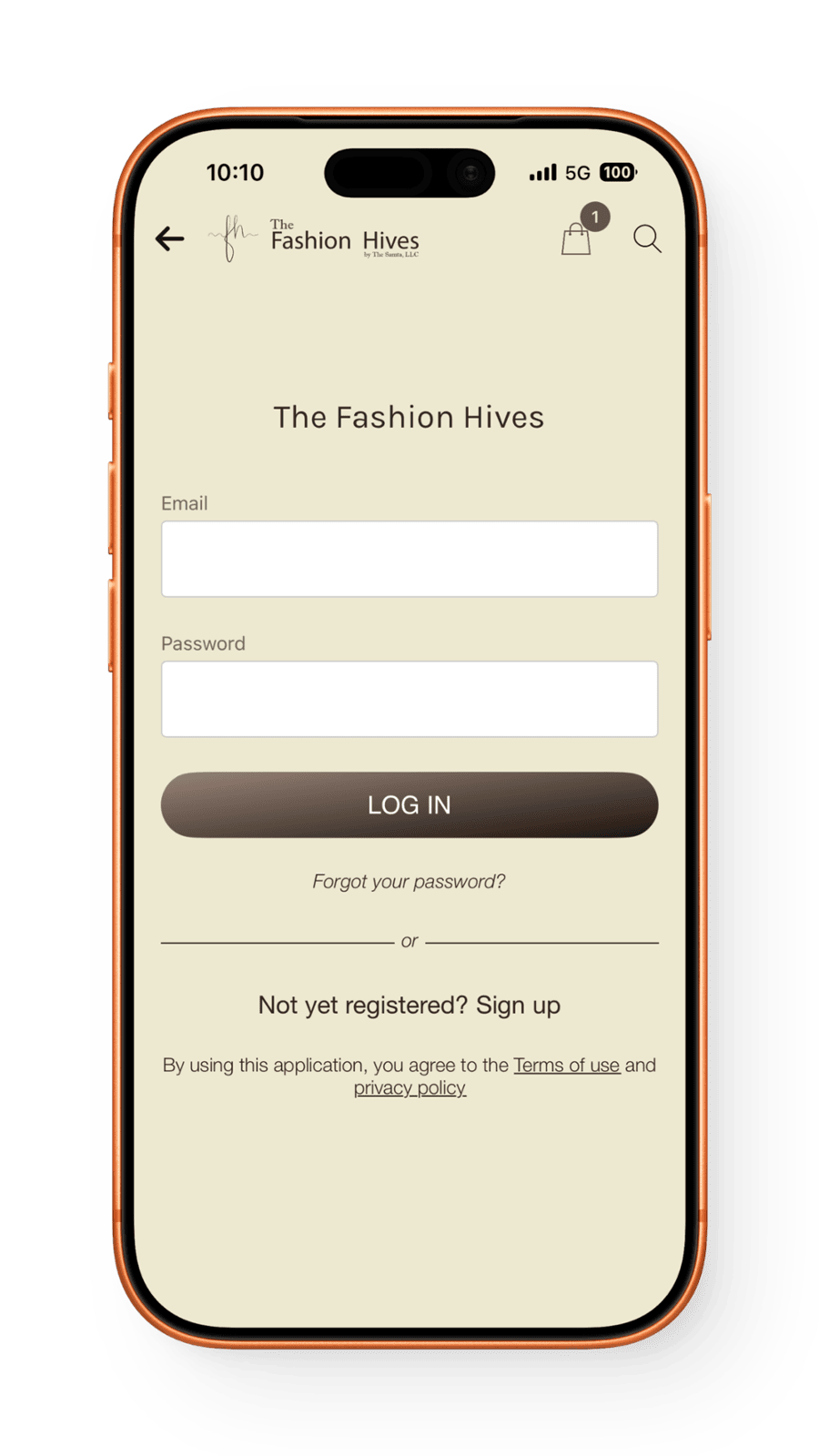Login page