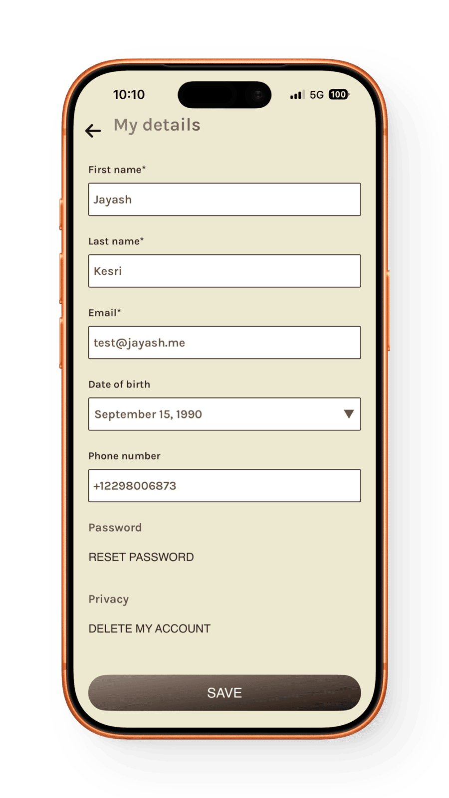 My Details