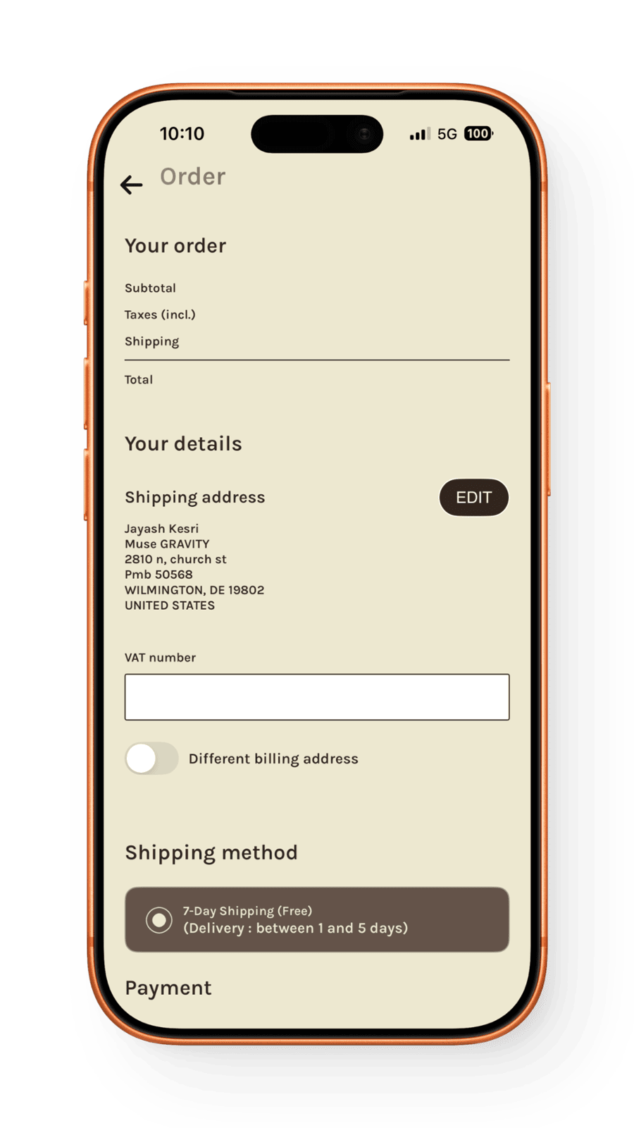 Shipping Address